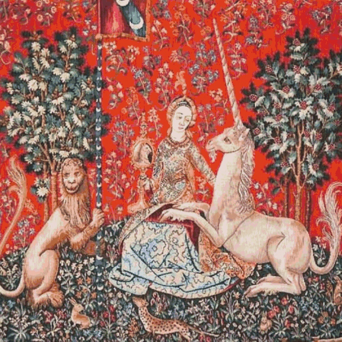 Vintage Unicorn Tapestry Cross Stitch Pattern: 15th Century Art (PDF Pattern) - Image 2