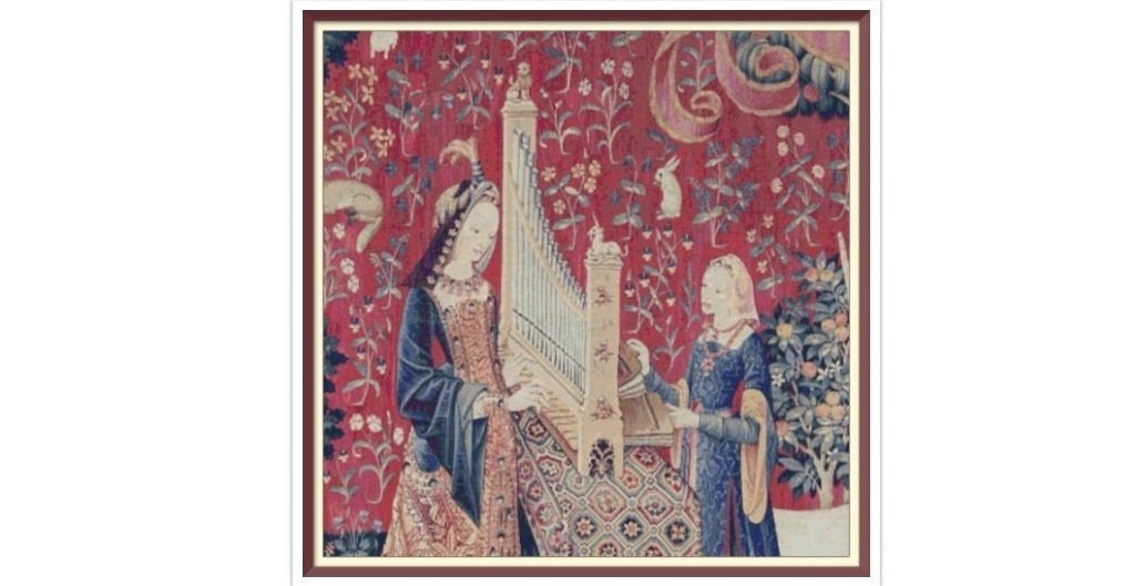 Vintage Cross Stitch Pattern: Lady with Unicorn Tapestry (PDF Pattern)