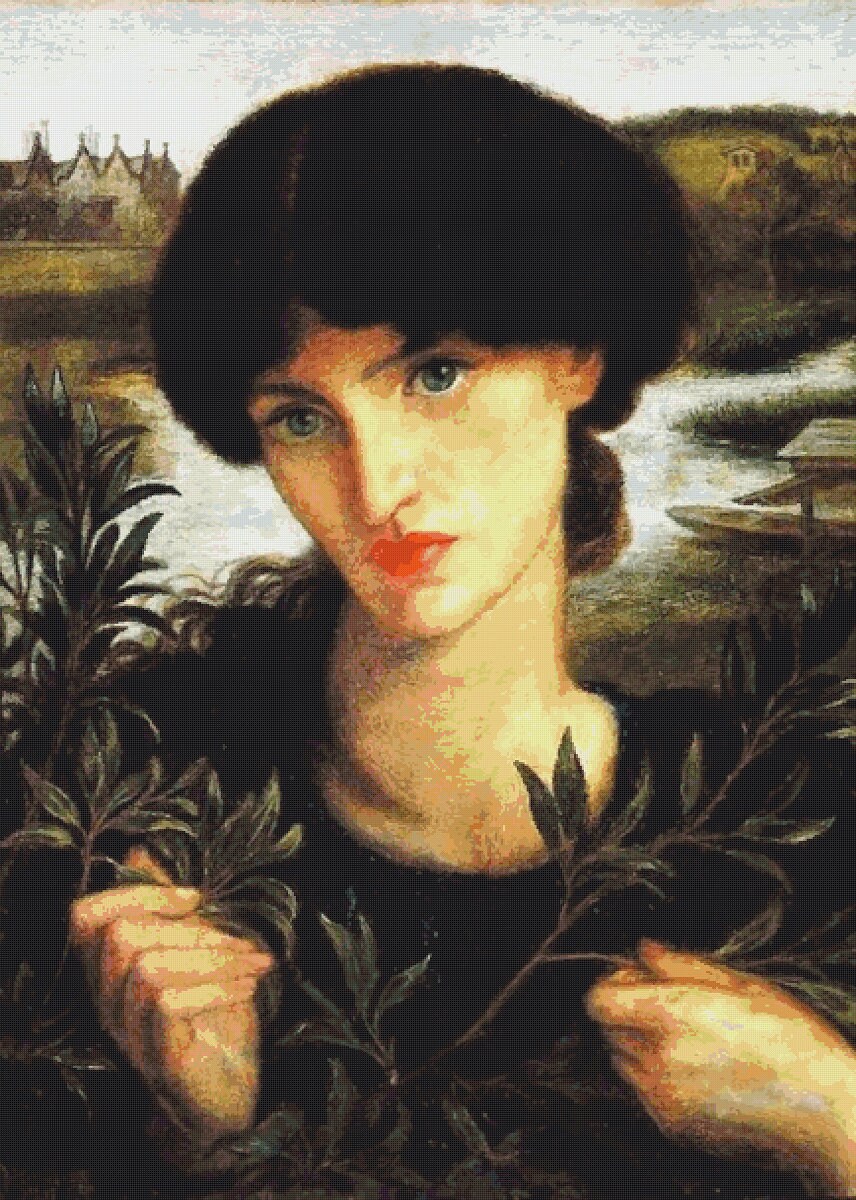 Vintage Rossetti Cross Stitch Pattern: Water Willow (PDF Pattern) - Image 2