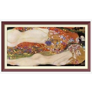 PDF Counted Vintage Cross Stitch Pattern - Water Serpents - Gustav Klimt 1904-1907 - Full Cross Stitches