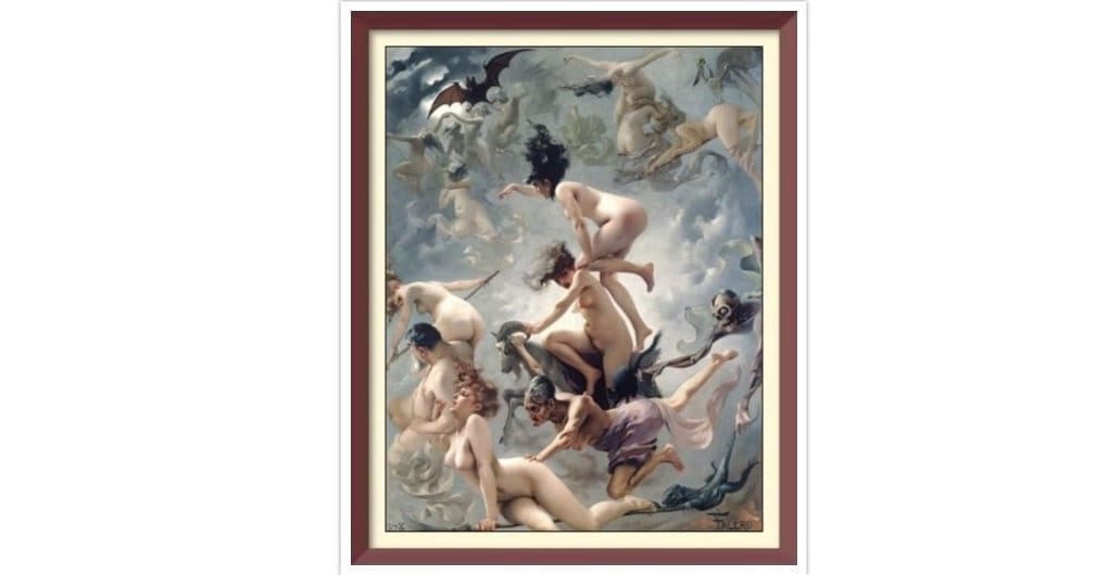 Vintage Witches' Sabbath Cross Stitch Pattern: Luis Ricardo Falero (PDF Pattern)