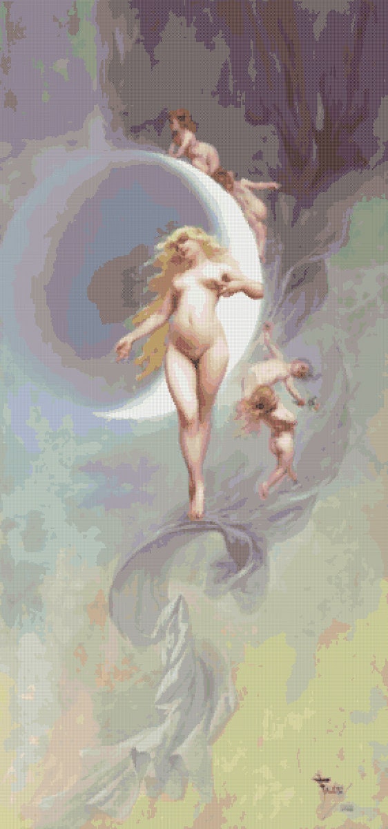Vintage Venus Cross Stitch Pattern: Luis Ricardo Falero Fine Art (PDF Pattern) - Image 2