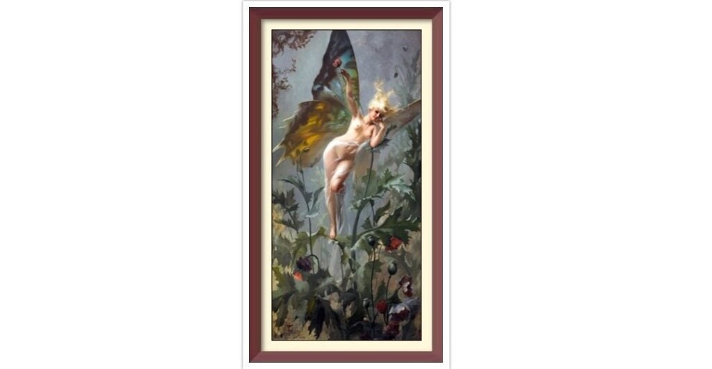 Vintage Poppy Fairy Cross Stitch Pattern: Falero Art (PDF Pattern)