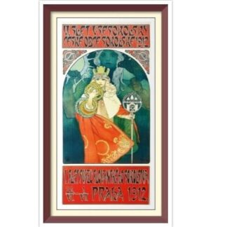 Alphonse Mucha Cross Stitch Pattern: Czech Sokol Poster (PDF Pattern)
