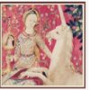 PDF Counted Vintage Cross Stitch Pattern - The Lady with the Unicorn - Trellis Vision - 15th Century - Full Cross Stitches - 5 Sizes