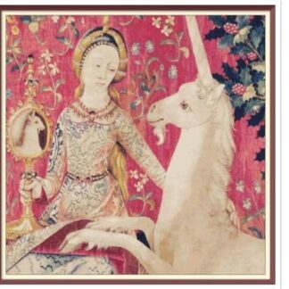 PDF Counted Vintage Cross Stitch Pattern - The Lady with the Unicorn - Trellis Vision - 15th Century - Full Cross Stitches - 5 Sizes