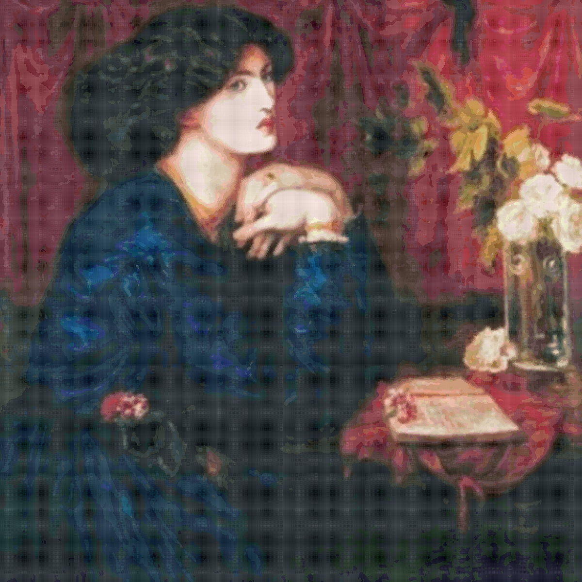 Vintage Jane Morris Cross Stitch Pattern: Rossetti Portrait (PDF Pattern) - Image 2