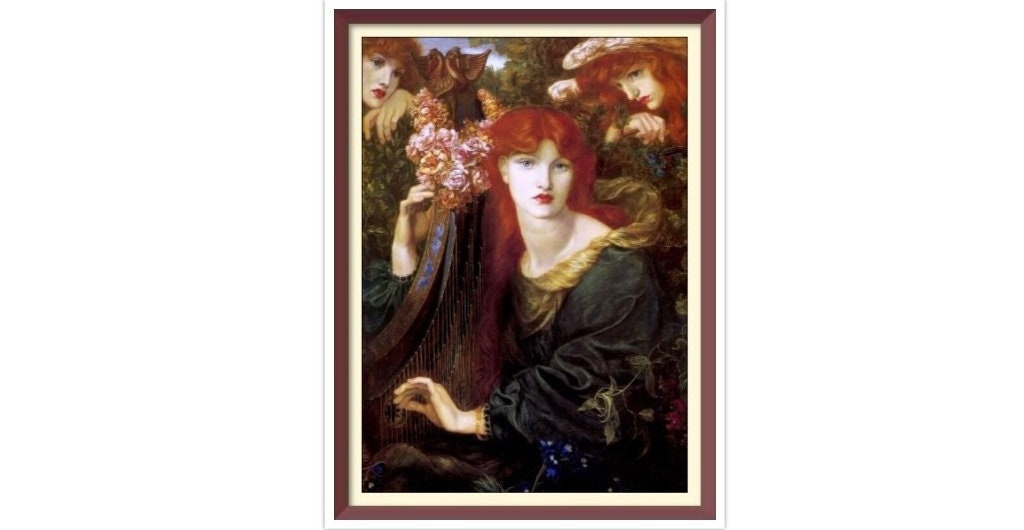 Vintage La Ghirlandata Cross Stitch Pattern: Rossetti Art (PDF Pattern)