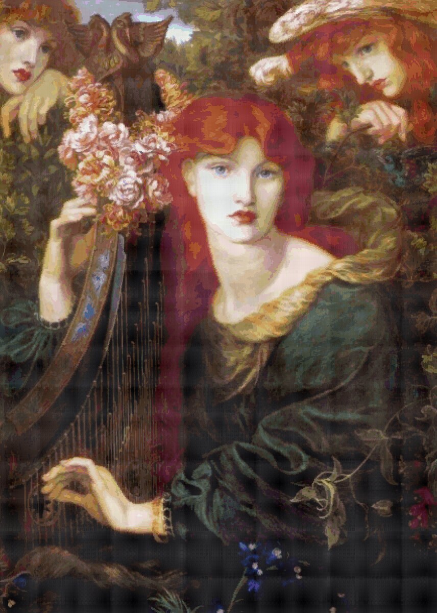 Vintage La Ghirlandata Cross Stitch Pattern: Rossetti Art (PDF Pattern) - Image 2