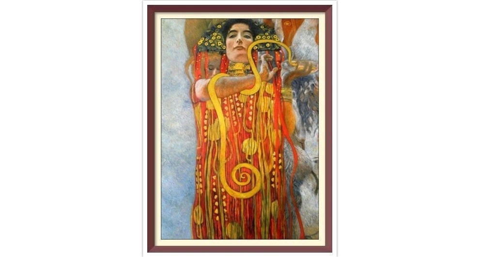 Vintage Klimt Cross Stitch Pattern: Hygieia Art (PDF Download)