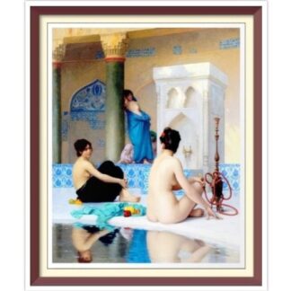 Vintage Cross Stitch Pattern: After the Bath by Gerome (PDF Download)