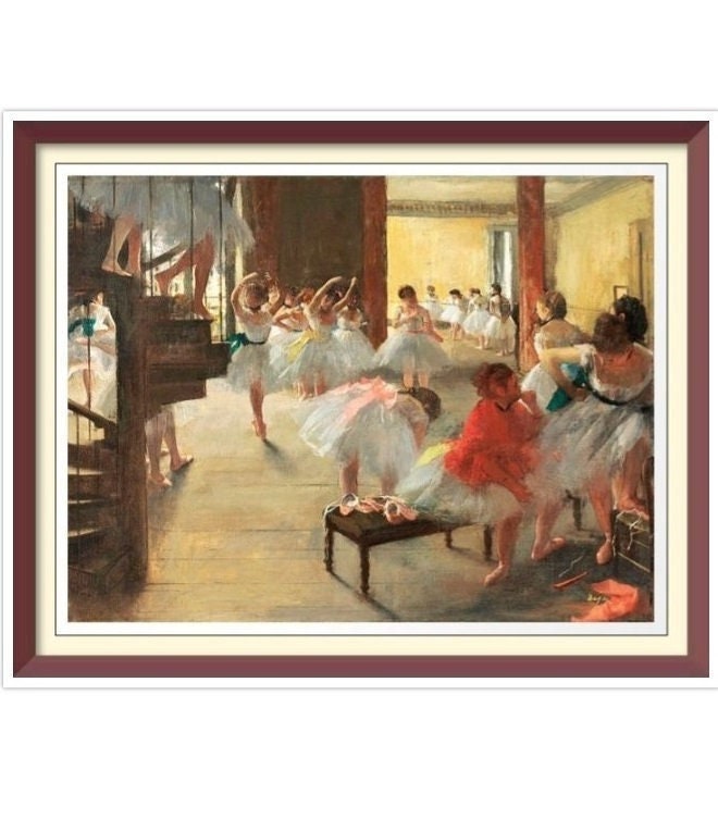 Degas Dance Class Vintage Cross Stitch Pattern (PDF Download)