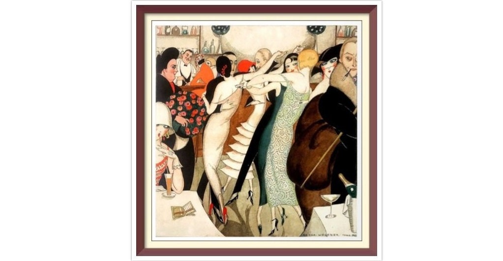 Vintage "Shall We Dance" Cross Stitch Pattern: Gerda Wegener Art (PDF Pattern)