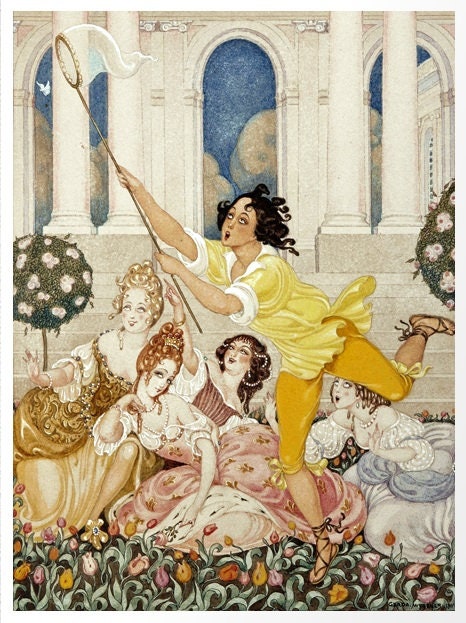 Gerda Wegener: La Chasse au Papillon Vintage Cross Stitch Pattern (PDF) - Image 2