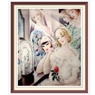Vintage Gerda Wegener Cross Stitch Pattern: Femme a la Rose Rouge (PDF)