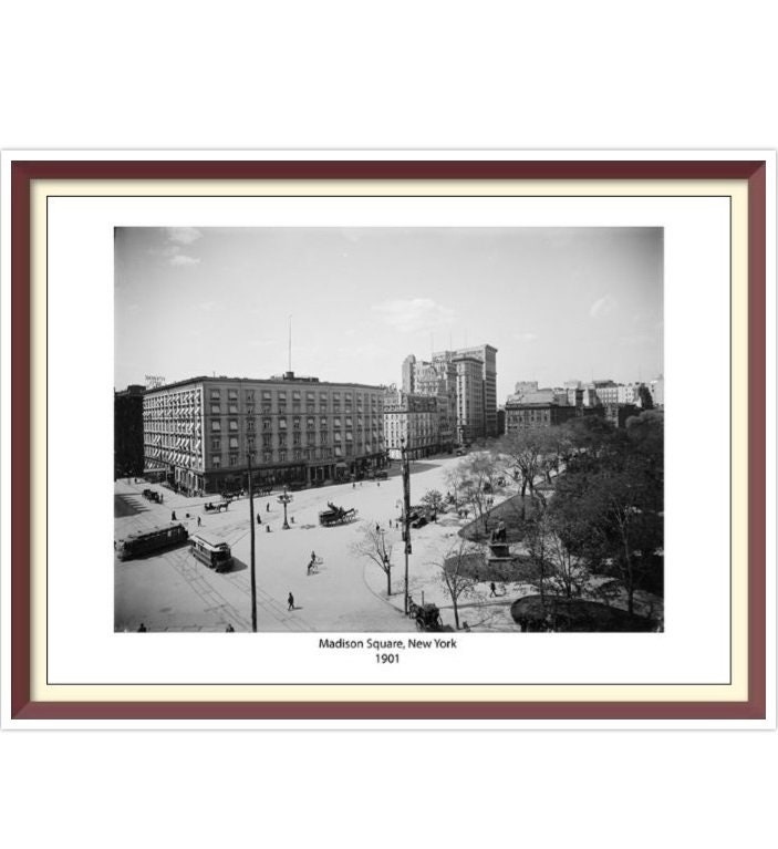 Vintage Madison Square, New York 1901 Cross Stitch Pattern (PDF)