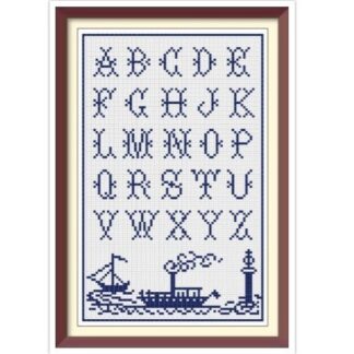 Alphabet Cross Stitch Pattern: Antique Sampler, 19th Century Reproduction (PDF)