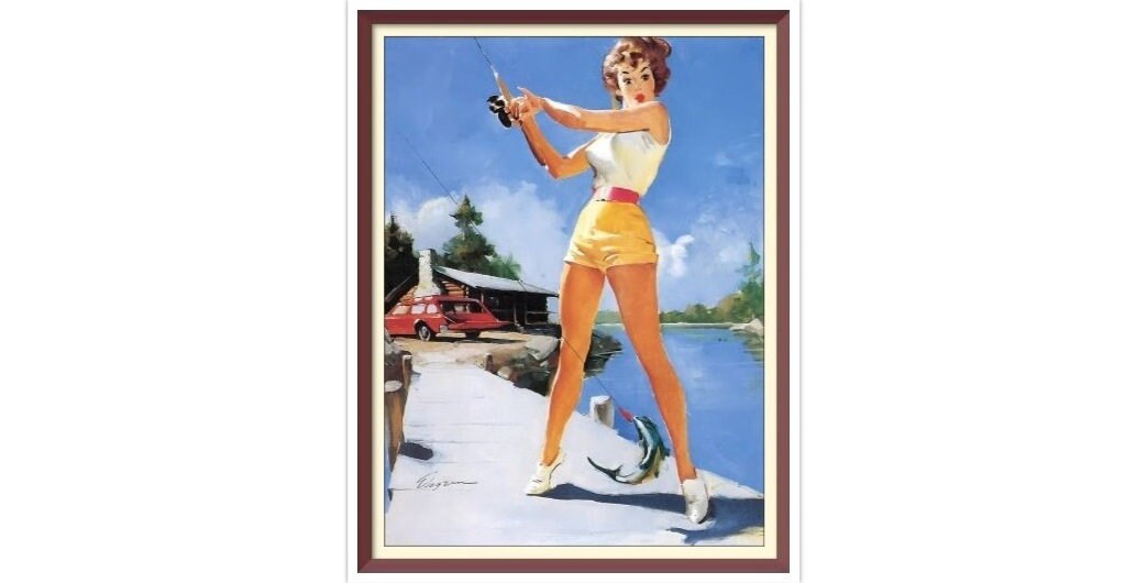 Vintage Pin Up Girl - Cross Stitch Pattern Counted PDF - Full Cross Stitches - 4 Sizes