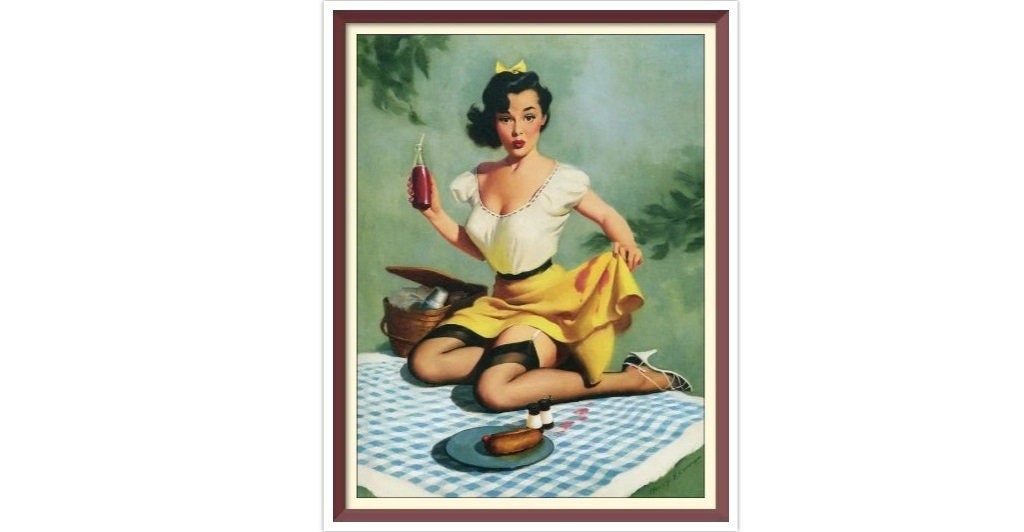 Vintage Pin Up Girl - Cross Stitch Pattern Counted PDF - Full Cross Stitches - 4 Sizes