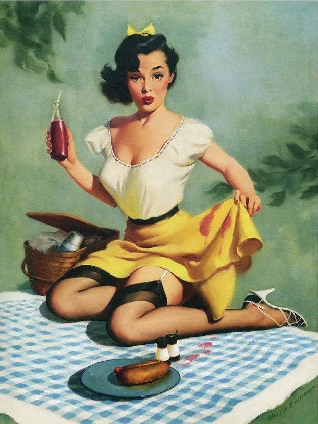 Vintage Pin Up Girl - Cross Stitch Pattern Counted PDF - Full Cross Stitches - 4 Sizes - Image 2