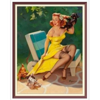 Vintage Pin Up Girl - Cross Stitch Pattern Counted PDF - Full Cross Stitches - 4 Sizes