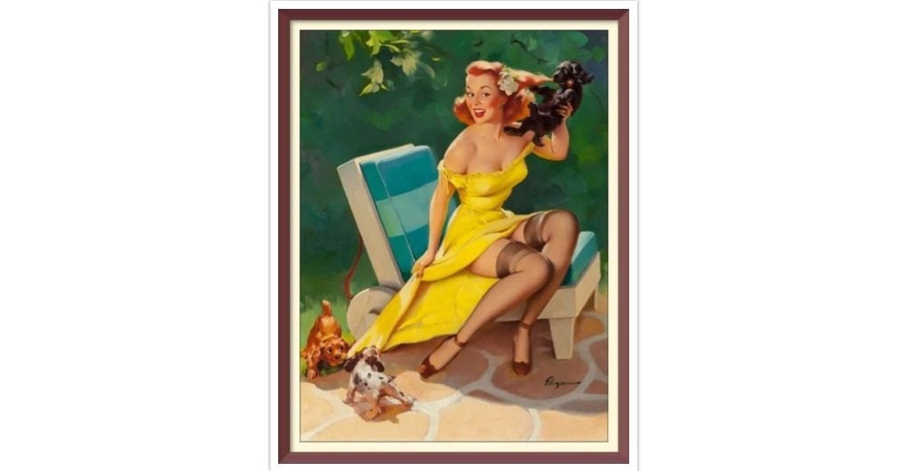 Vintage Pin Up Girl - Cross Stitch Pattern Counted PDF - Full Cross Stitches - 4 Sizes