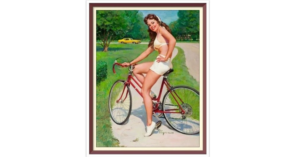 Vintage Pin Up Girl - Cross Stitch Pattern Counted PDF - Full Cross Stitches - 4 Sizes