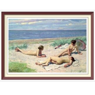 Vintage 'Girls on the Beach' Cross Stitch Pattern by Paul Fischer (PDF)