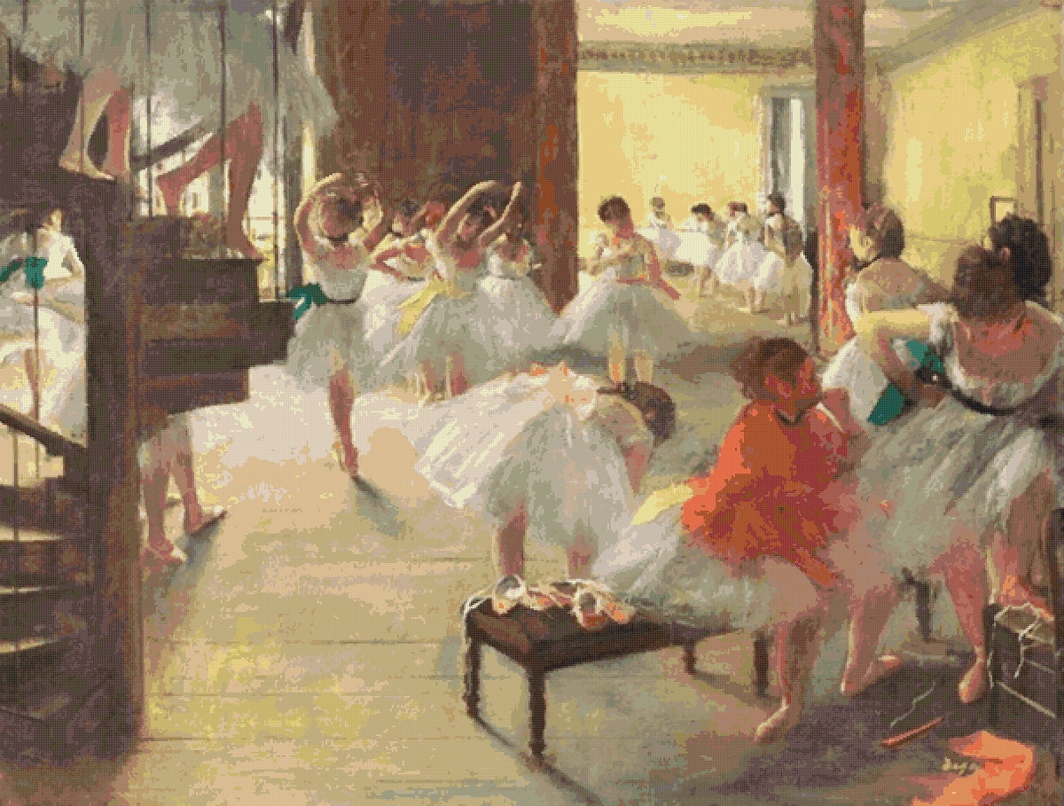 Degas Dance Class Vintage Cross Stitch Pattern (PDF Download) - Image 2