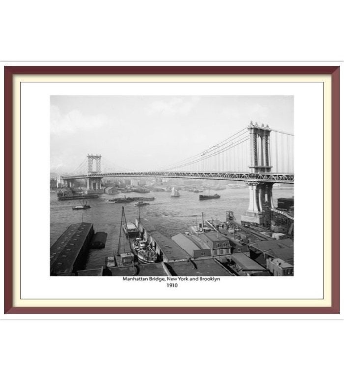 Manhattan Bridge Cross Stitch Pattern: Retro New York 1910 (PDF)