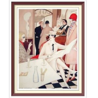 Vintage 'Au Cafe' Cross Stitch Pattern: Gerda Wegener Art (PDF)