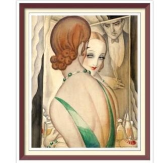 Gerda Wegener 'At The Mirror' Vintage Cross Stitch Pattern (PDF)