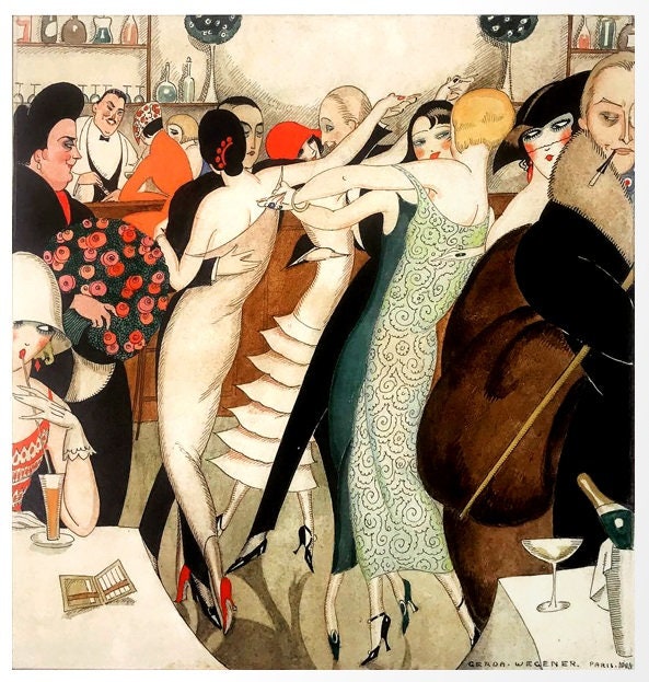 Vintage "Shall We Dance" Cross Stitch Pattern: Gerda Wegener Art (PDF Pattern) - Image 2