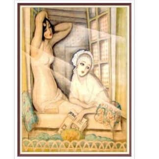 Gerda Wegener: Two Women in a Window - Vintage Cross Stitch Pattern (PDF)