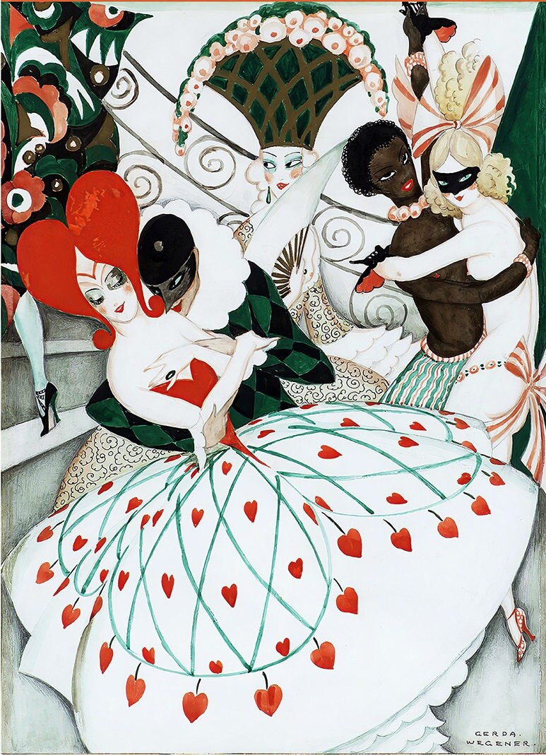 Gerda Wegener 'Carnival' Cross Stitch Pattern: Vintage Art (PDF Pattern) - Image 2