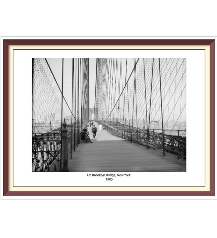 Brooklyn Bridge Cross Stitch Pattern: Retro New York 1905 (PDF)