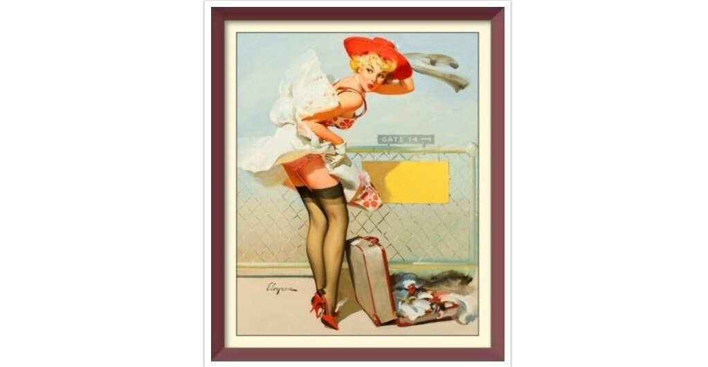 Vintage Pin Up Girl - Cross Stitch Pattern Counted PDF - Full Cross Stitches - 4 Sizes