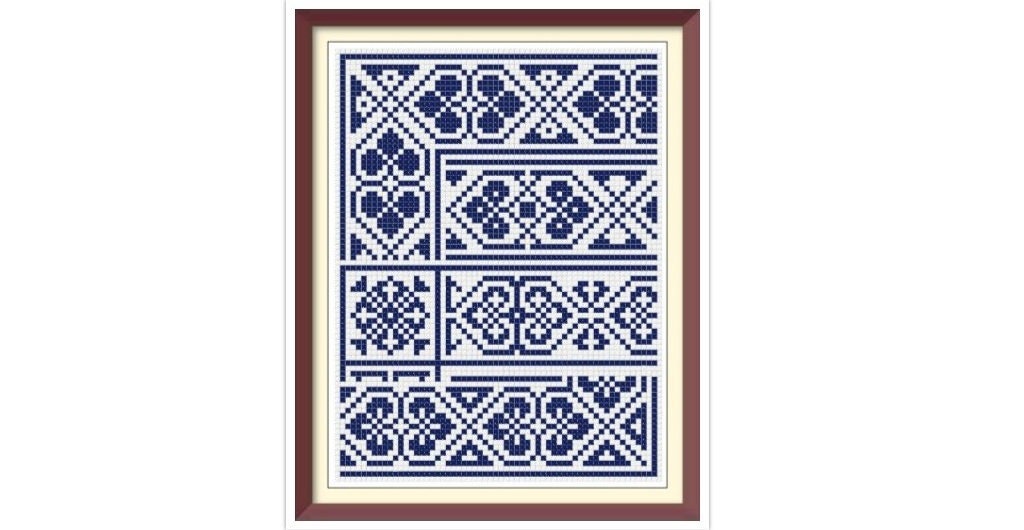 Antique Borders Cross Stitch Pattern: Sampler Reproduction (PDF Pattern)