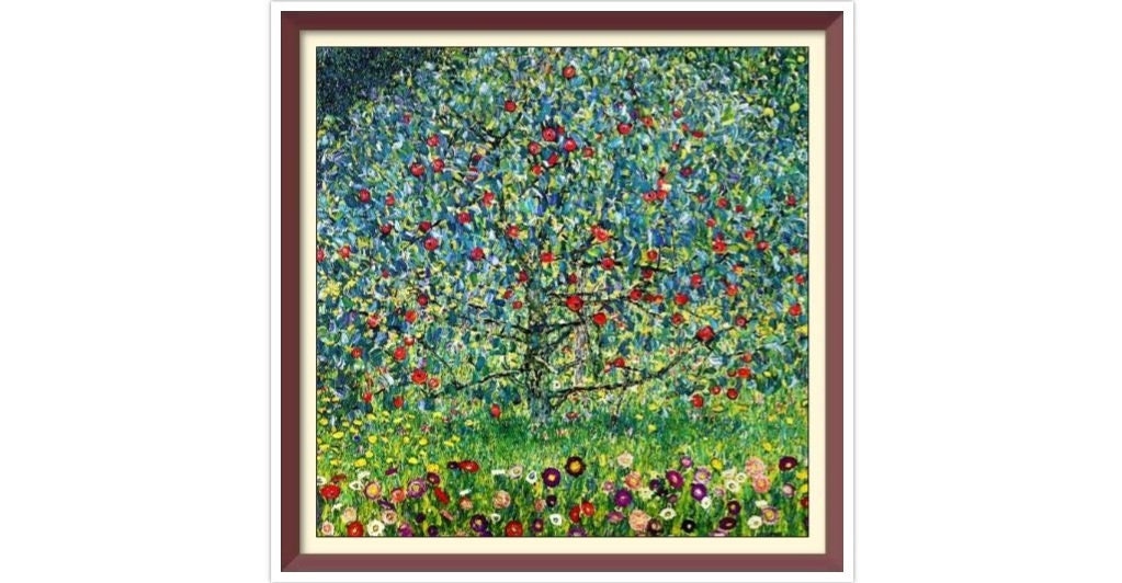 Klimt Poppy Field Cross Stitch Pattern: Vintage Art (PDF)