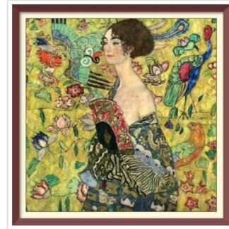 Klimt's Lady with Fan Cross Stitch Pattern: Vintage Art (PDF)