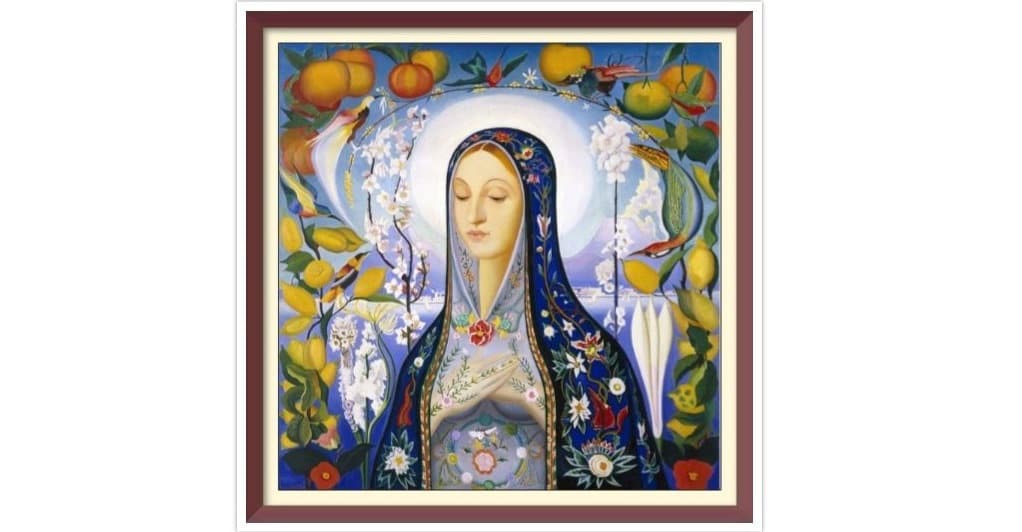 Vintage 'The Virgin' Cross Stitch Pattern: Joseph Stella Art (PDF)