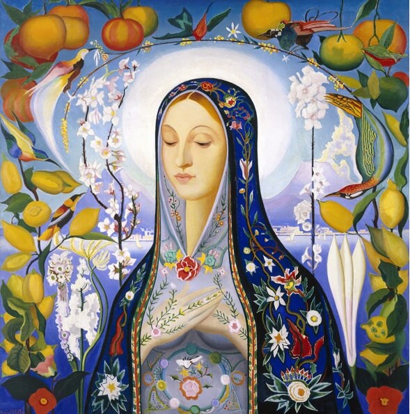 Vintage 'The Virgin' Cross Stitch Pattern: Joseph Stella Art (PDF) - Image 2