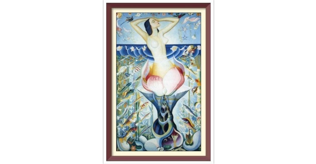 Birth of Venus Cross Stitch Pattern: Joseph Stella Vintage Art (PDF)