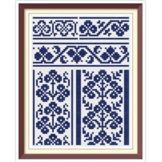 Antique Borders Cross Stitch Pattern: Sampler Reproduction (PDF)