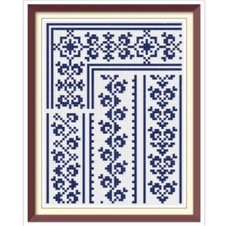 Antique Sampler Cross Stitch Pattern: Borders & Corners (PDF Pattern)