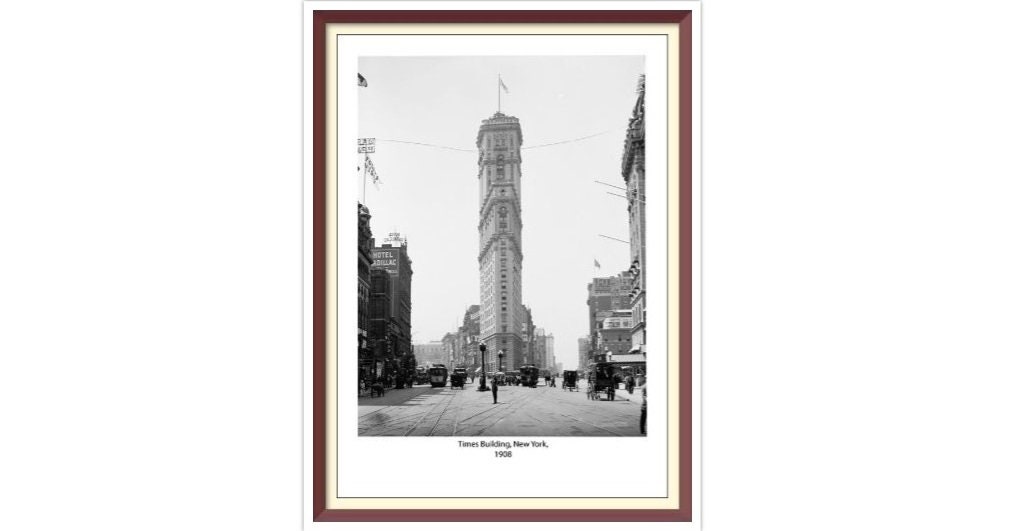 Times Building, New York 1908, Vintage Cross Stitch Pattern (PDF)