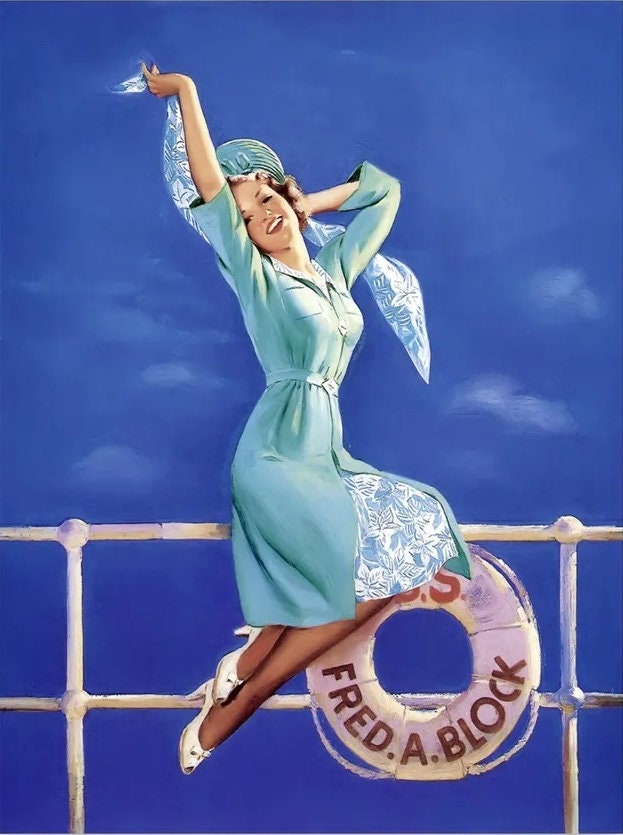 Vintage Pin Up Girl Cross Stitch Pattern: Full Stitches (PDF) - Image 2