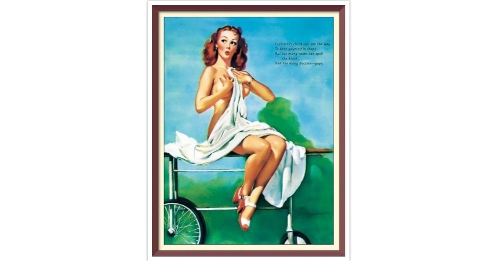 Vintage Pin Up Girl - Cross Stitch Pattern Counted PDF - Full Cross Stitches - 4 Sizes