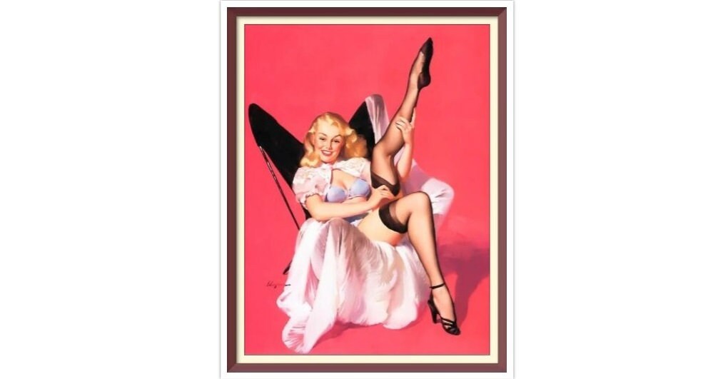Vintage Pin Up Girl - Cross Stitch Pattern Counted PDF - Full Cross Stitches - 4 Sizes