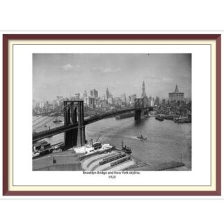 Brooklyn Bridge Cross Stitch Pattern: Retro NYC Skyline (PDF Download)